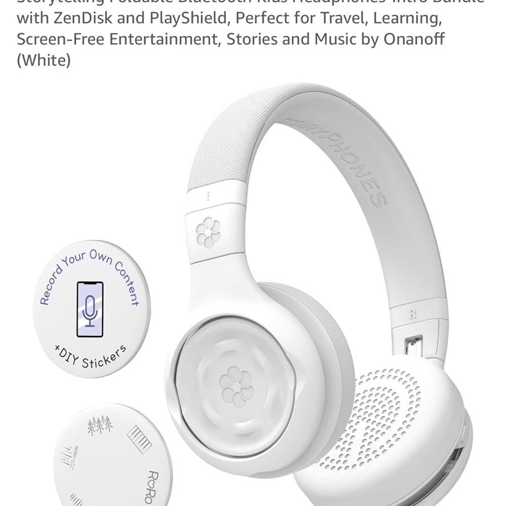 Onanoff White Bluetooth Kids Headphones